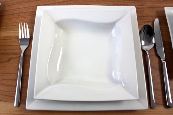 Porzellan 26 tlg Tafelservice Eckig Teller Set Geschirr 6 Personen Ess