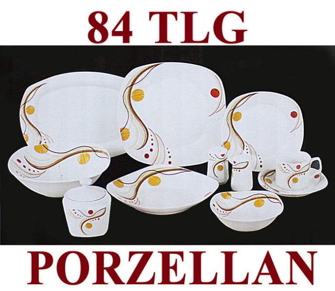 84 tlg Tafelservice Teller Set Porzellan Geschirr Set Ess ~ 84 tlg Tafelservice Teller Set Porzellan Geschirr Set Ess ~ Geschirr Service