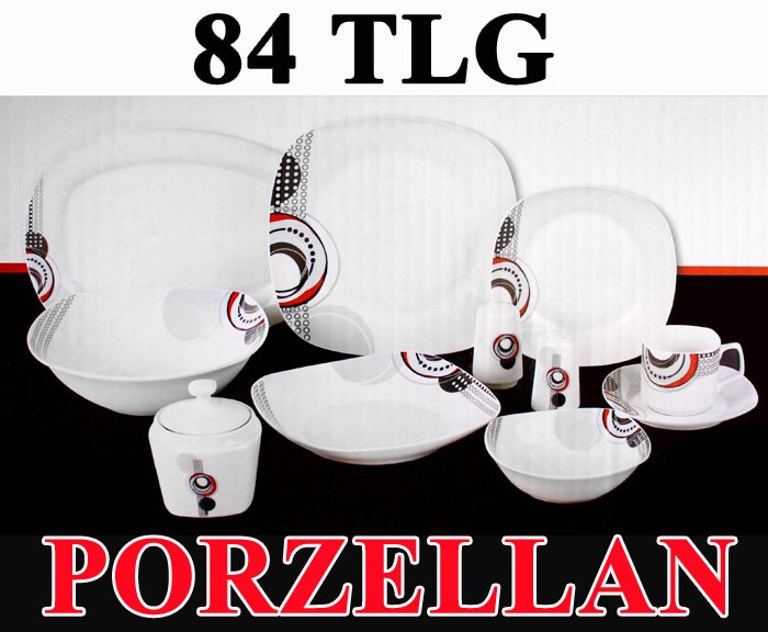 84 tlg Tafelservice Teller Set Porzellan Geschirr Set Ess ~ 84 tlg Tafelservice Teller Set Porzellan Geschirr Set Ess ~ Geschirr Service